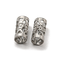 Stainless Steel Color Hollow 304 Stainless Steel Beads, Column, Stainless Steel Color, 8x4mm, Hole: 3mm