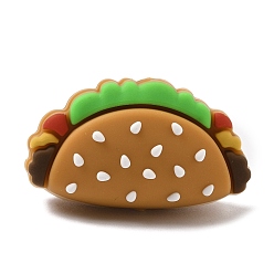 Hamberger Силиконовые бусины, тема еды, фокусные бусы, красочный, гамбургер, 19x32x17 мм, отверстие : 2 мм