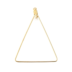 Настоящее золото 18K Вакуумное покрытие pvd 304 подвески из нержавеющей стали, обручание серьги, треугольные, реальный 18 k позолоченный, 22 датчик, 49.5x35x0.6 мм, отверстие : 1.2 мм