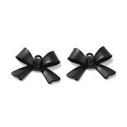 Черный Ионное покрытие (ip) 304 подвески из нержавеющей стали, очарование бантом, чёрные, 10x15x4 мм, отверстие : 1 мм