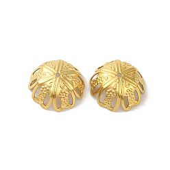 Золотой 304 из нержавеющей стали шарик крышки, цветок, золотые, 15.5x6.5 мм, отверстие : 1.2 мм