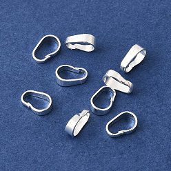 Серебро Латунь оснастки на поруки, долговечный, стойки покрытие, серебряные, 7x4x2 мм, отверстие : 6x4 мм