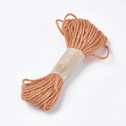 Оранжевый Джутовый шнур, джутовая струна, джутовый шпагат, для изготовления ювелирных изделий, оранжевые, 1.5~2 мм, 10 м / пачка