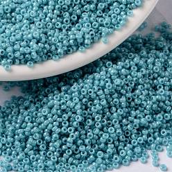 (RR2470) Opaque Turquoise Green Luster MIYUKI Round Rocailles Beads, Japanese Seed Beads, (RR2470) Opaque Turquoise Green Luster, 15/0, 1.5mm, Hole: 0.7mm, about 5555pcs/bottle, 10g/bottle