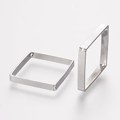 Platinum Brass Bead Frames, Rhombus, Platinum, 24x25x0.5mm, Hole: 0.5mm