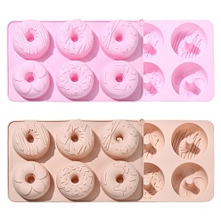 Mixed Color 2Pcs 2 Colors Donut Baking Silicone Molds, Mixed Color, 27x16x3cm
