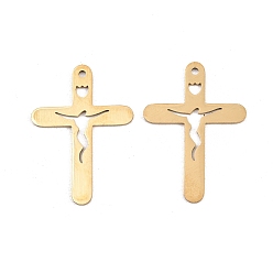 Золотой 201 подвески из нержавеющей стали, крест прелести, золотые, 30x21x1 мм, отверстие : 1.5 мм