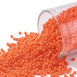 (50AF) Matte Opaque Bright Orange Toho runde Rocailles, japanische Rocailles, (50 af) mattes undurchsichtiges leuchtendes Orange, 15/0, 1.5 mm, Bohrung: 0.7 mm, über 3000pcs / Flasche, 10 g / Flasche