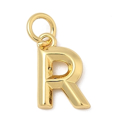 Letter R Латунь прелести, стойки покрытие, без кадмия и без свинца, долговечный, с целью перехода в кольце, реальный 18 k позолоченный, Буква R, 11.5x8x2 мм, отверстие : 3 мм