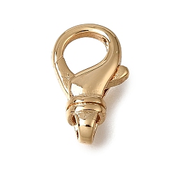 Real 18K Gold Plated Brass Lobster Claw Clasps, Nickel Free, Real 18K Gold Plated, 12.5x7x3.5mm, Hole: 1.8mm