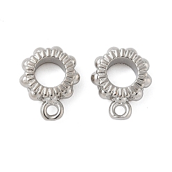 Платина Поручни из латунной трубки, с петлей, долговечный, без свинца и без кадмия, платина, 10x8x3 мм, отверстие : 1.2 мм, внутренний диаметр: 4 мм