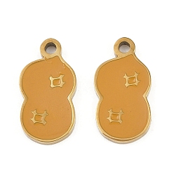 Peanut Овощи 304 эмалированные подвески из нержавеющей стали, ионное покрытие (ip), золотые, арахис, 14x7.5x1.5 мм, отверстие : 1.4 мм