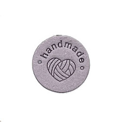 чертополох Бирки для вязания сердечек из микрофибры, этикетки на одежду ручной работы, для джинсов своими руками, , обуви, аксессуары для шляп, плоско-круглые, чертополох, 25 мм