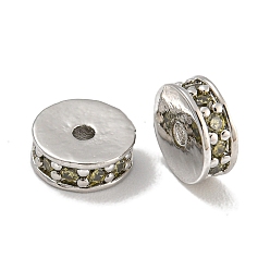 Темно-Золотистый Стойки обшивки латунь микро проложить кубического циркония бусы, без свинца и без кадмия, долговечный, платина, круглые, темные золотарник, 7x2.5 мм, отверстие : 1.5 мм