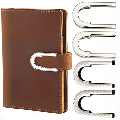 Платина 30 шт. пряжки U-образной формы из цинкового сплава, для изготовления пакетов, платина, 29x18x4 мм