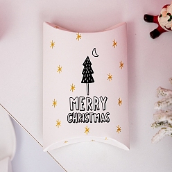 Дерево Коробки для хлебобулочных изделий из подушечной бумаги, подарочная коробка на рождественскую тематику, для мини торта, кекс, упаковка печенья, Шаблон дерева, 140x100x26 мм