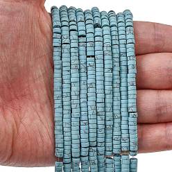 Средний Бирюзовый Окрашенные синтетические бирюзовые бусы нити, Плоский круглый / диск, матовые, Heishi бусы, средне бирюзовый, 4x2~2.5 мм, отверстие : 0.8~0.9 мм, около 161~164 шт / нитка, 14.96''~15.12'' (38~38.4 см)