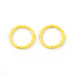 Yellow Iron Jump Rings, Open Jump Rings, Yellow, 18 Gauge, 10x1mm, Inner Diameter: 8mm