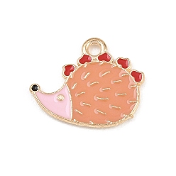 Hedgehog Подвески из сплава с эмалью ко дню святого валентина, золотой свет, еж, 15x18x1.5 мм, отверстие : 1.8 мм