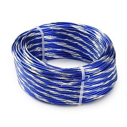 Azul Cable de aluminio de dos tonos, alambre artesanal de metal flexible, rondo, azul, 2 mm, aproximadamente 98.43 pies (30 m) / rollo