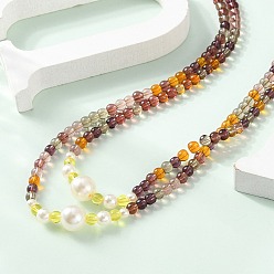 Разноцветный Длинные ожерелья из пластиковых искусственных жемчужин и стеклянных круглых бусин для женщин, красочный, 40.16 дюйм (102 см)