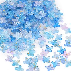 Озёрно--синий Акриловые колпачки для бусин с металлическим плетением, цветок, Плут синий, 11.5x11.5x3 мм, отверстие : 1.5 мм, Около 3846 шт / 500 г