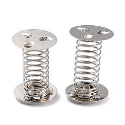 Platin Farbe Eiserne Spielzeugfederbasis, mit klebeband, für diy bobble head doll spring base, Platin Farbe, 2.5x3.8 cm