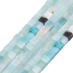 Flower Amazonite 1 нитка натурального цветка амазонитовые бусины нитки, кубические, 4~4.5x4~4.5x4~4.5 мм, отверстие : 0.8 мм, около 90 шт / нитка, 15.20~15.35 дюйм (38.6~39 см)