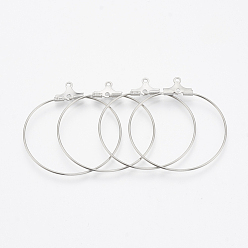 Нержавеющая Сталь Цвет Устойчивые к потускнению 304 подвески из нержавеющей стали, обручание серьги, цвет нержавеющей стали, 53x49.5x1.5 мм, 20 датчик, отверстие : 1 мм, штифты : 0.8 мм