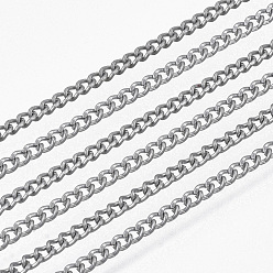 Raw(Unplated) Iron Twisted Chains, Nickel Free, with Spool, Unwelded, Unplated, 3x2.2x0.6mm, about 328.08 Feet(100m)/roll