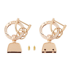 Золотой 1брелки с пружинными затворами из сплава ПК и стразами, полукруглый, со стразами, золотые, 56 мм