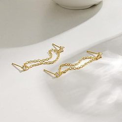 Прозрачный Серьги-гвоздики с кисточками из прозрачного кубического циркония в форме цветка, золотые, 44 мм