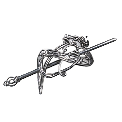 Античное Серебро Тибетский стиль палочки сплава волос, держатель для хвоста с полыми волосами, Аксессуары для волос в стиле скандинавских викингов своими руками, античное серебро, 120 мм