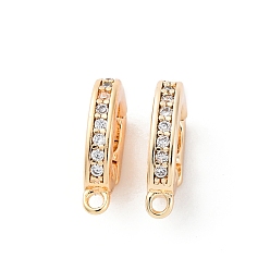 Настоящее золото 18K Латунные микро проложить кубического циркония раз за застежками, без кадмия, без никеля и без свинца, реальный 18 k позолоченный, 11x6.5x2 мм, отверстие : 1 мм