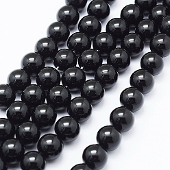 Black Onyx Бусины из натурального черного оникса, окрашенная и подогревом, круглые, 8 мм, отверстие : 1 мм, около 48 шт / нитка, 14.96 дюйм (38 см)