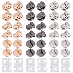 (52) Непрозрачная лаванда 12 шт. 3 цвета железные застежки для сумок, замки для большого пальца сумочки, разноцветные, 33x30x19 мм, 4 шт / цвет