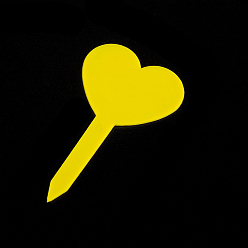 Желтый Пластиковые этикетки с растениями в форме сердца, для семян в горшках травы цветы овощи, желтые, 83x47 мм