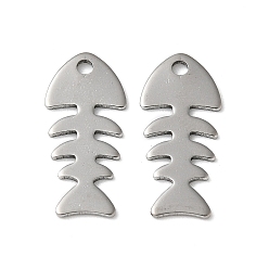 Нержавеющая Сталь Цвет 201 подвески из нержавеющей стали, рыба, цвет нержавеющей стали, 18x8x0.5 мм, отверстие : 1.5 мм