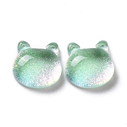 Светло-зеленый Кабошоны из стекла, аксессуары для украшения ногтей для женщин, медведь, светло-зеленый, 7.5x8x3 мм