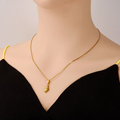 Настоящее золото 18K 304 Женские подвески в форме ракушек из нержавеющей стали, реальный 18 k позолоченный, 17.72 дюйм (45 см)