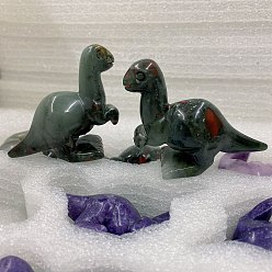 Гелиотроп Резные статуэтки динозавров из натурального кровавого камня, статуи для украшения рабочего стола для домашнего офиса, 70x50 мм