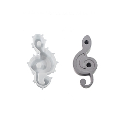 White DIY Candle Silicone Molds, for Candle Making, Musical Note, White, 24.5x12x3.1cm