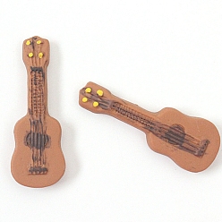 Sandy Brown Cute Multifunction Resin Magnetic Refrigerator Sticker Fridge Magnets, Guitar Shape, Sandy Brown, 36x13mm