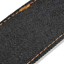 Black Stitch Denim Ribbon, Garment Accessories, for DIY Crafts Hairclip Accessories and Sewing Decoration, Black, 1-5/8 inch(40mm), about 10.94 Yards(10m)/pc