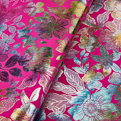 Светло-Вишневый ПВХ кожаная ткань, товары для рукоделия, цветочным узором, светло-вишневый, 330x198x0.7 мм