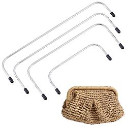 Платина 8шт 4 стили железный кошелек рамка, с пластиковой крышкой, для сумок аксессуары для сумок, платина, 10.4~20.3x4~6.3x0.3 см, 2 шт / стиль