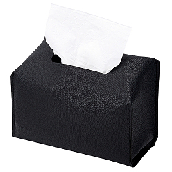 Черный Коробки для салфеток из искусственной кожи, многофункциональная крышка коробки для салфеток, чёрные, готовая продукция: 192x245x96 мм
