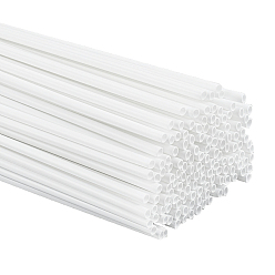 White 120Pcs ABS Plastic Round Tube, for DIY Sand Table Architectural Model Making, White, 250x2mm, 1mm inner diameter