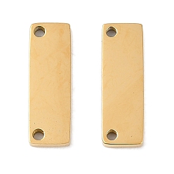 Золотой Ионное покрытие (ip) 304 соединители звеньев из нержавеющей стали, пустая бирка с зеркальной полировкой, прямоугольные, золотые, 15x5x1.5 мм, отверстие : 1.2 мм