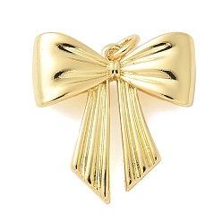 Настоящее золото 18K Латунные подвески, бантом прелести, без свинца и без кадмия, долговечный, с целью перехода в кольце, реальный 18 k позолоченный, 19.5x18.5x5 мм